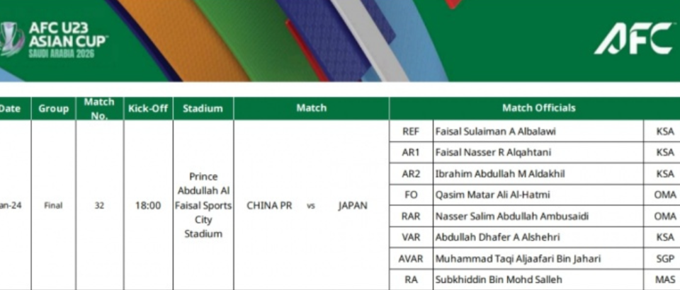 开云APP-糟了！沙特裁判执法U23亚洲杯决赛，与日本亲密，对中国男足不利